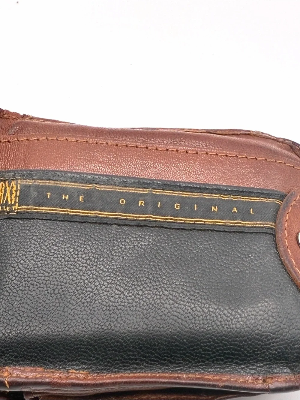 Vintage Original Taxi Wallet Brown Distressed Leather Coin Purse Snap Closure